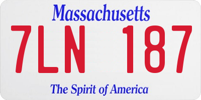 MA license plate 7LN187