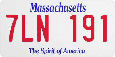 MA license plate 7LN191