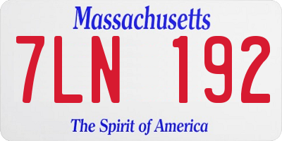 MA license plate 7LN192
