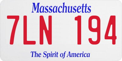 MA license plate 7LN194