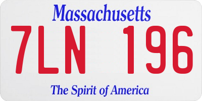 MA license plate 7LN196