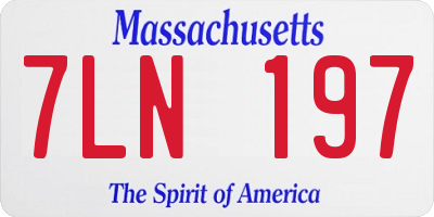 MA license plate 7LN197