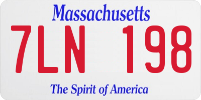 MA license plate 7LN198
