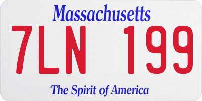 MA license plate 7LN199