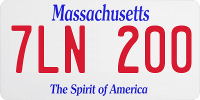 MA license plate 7LN200