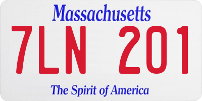 MA license plate 7LN201