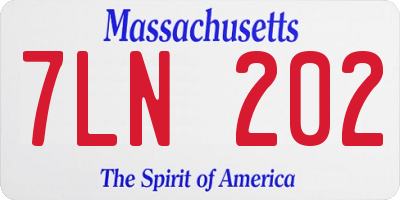 MA license plate 7LN202