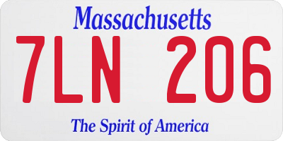 MA license plate 7LN206