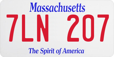 MA license plate 7LN207