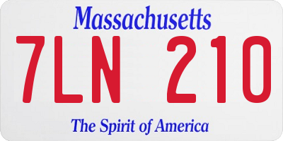 MA license plate 7LN210