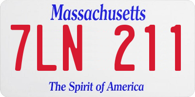 MA license plate 7LN211