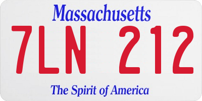 MA license plate 7LN212