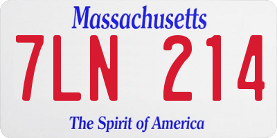 MA license plate 7LN214