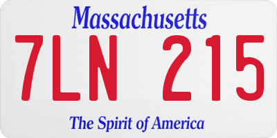 MA license plate 7LN215