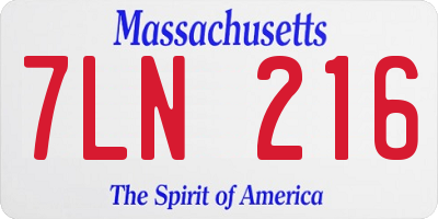MA license plate 7LN216