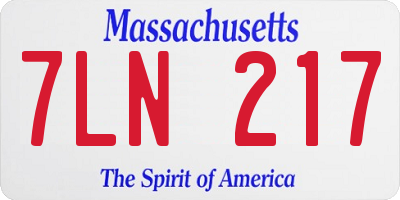 MA license plate 7LN217