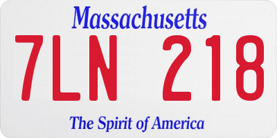 MA license plate 7LN218