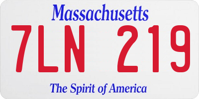 MA license plate 7LN219
