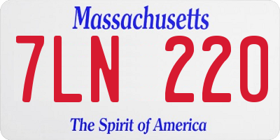 MA license plate 7LN220