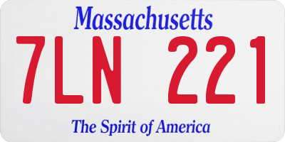 MA license plate 7LN221