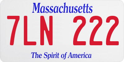 MA license plate 7LN222