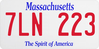 MA license plate 7LN223