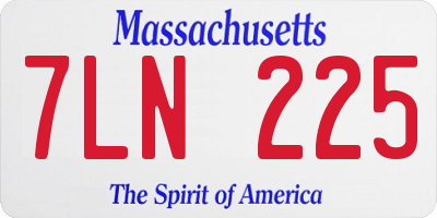 MA license plate 7LN225