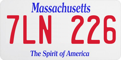 MA license plate 7LN226