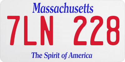 MA license plate 7LN228