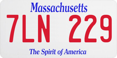 MA license plate 7LN229