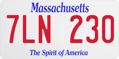 MA license plate 7LN230