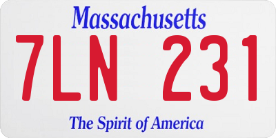 MA license plate 7LN231