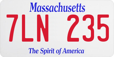 MA license plate 7LN235