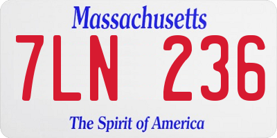 MA license plate 7LN236