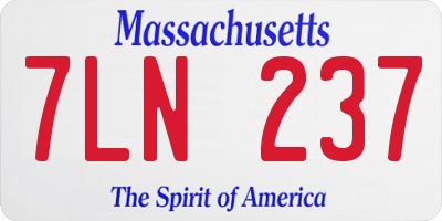 MA license plate 7LN237