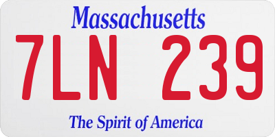 MA license plate 7LN239