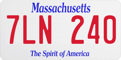 MA license plate 7LN240