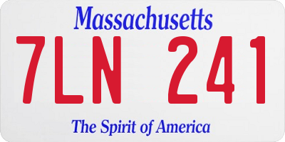 MA license plate 7LN241