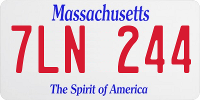 MA license plate 7LN244