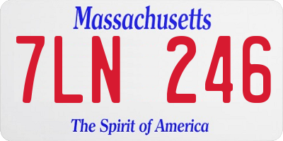 MA license plate 7LN246