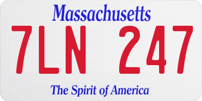 MA license plate 7LN247