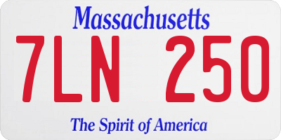 MA license plate 7LN250