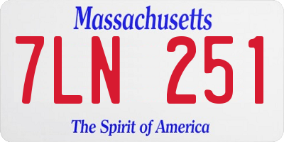 MA license plate 7LN251