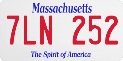MA license plate 7LN252