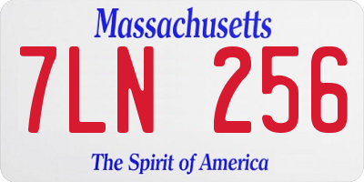 MA license plate 7LN256
