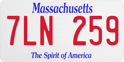 MA license plate 7LN259