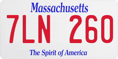 MA license plate 7LN260
