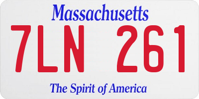 MA license plate 7LN261