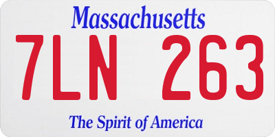 MA license plate 7LN263