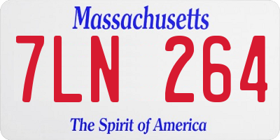 MA license plate 7LN264